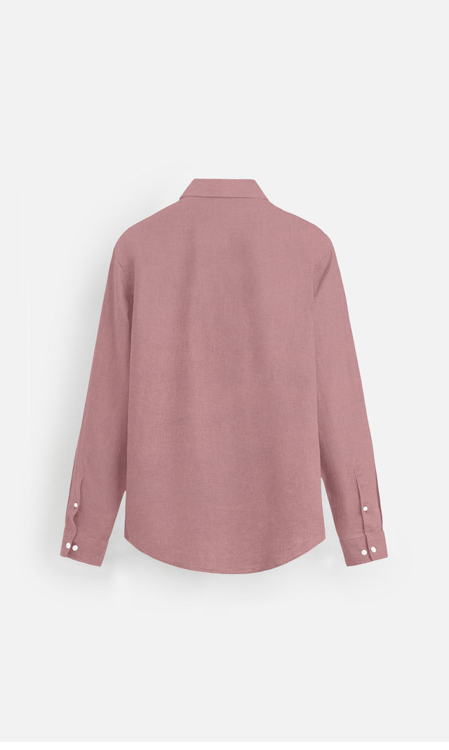 Soft Mauve Pure Linen full Sleeve Shirt - AddysForMen®