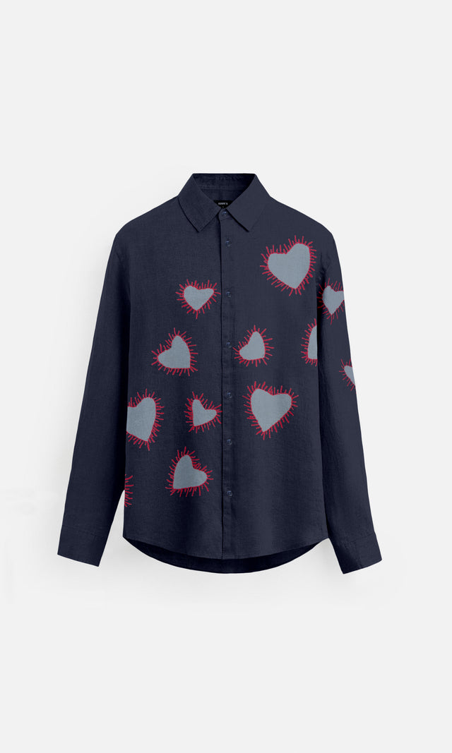 Stitched Love Pure Linen Designer Shirt
