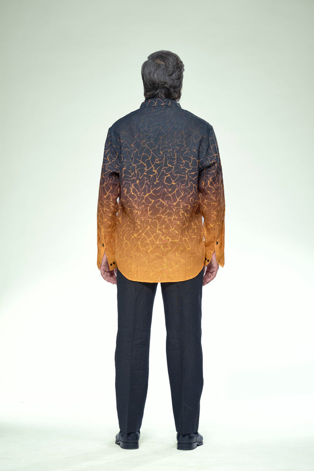 Gradiant Abstract Pure Linen Full Sleeve Shirt - AddysForMen®