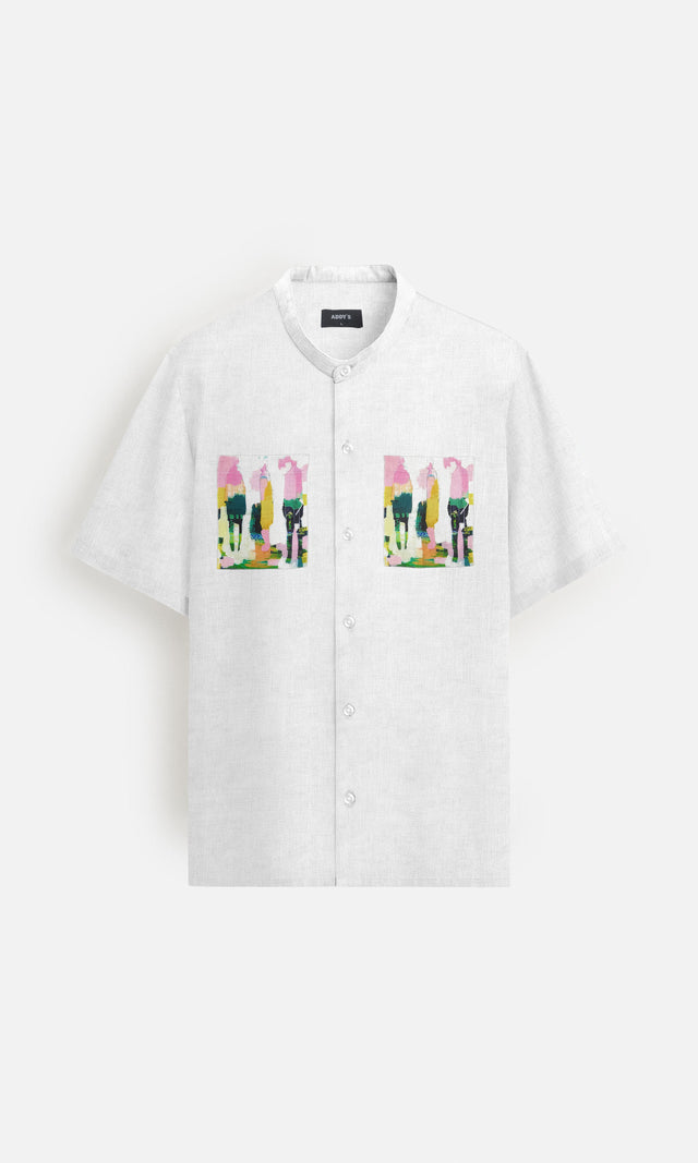 Abstract Drift (Pure Linen Short Sleeve Shirt) – AddysForMen®️