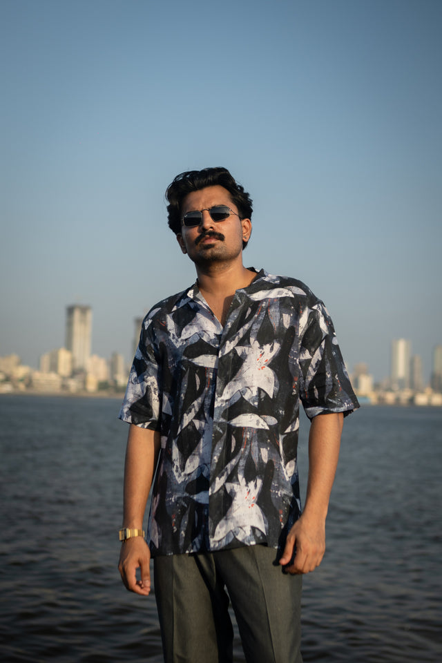 Abstarct Bloom Unisex (Pure Linen Short Sleeve Shirt) - AddysForMen®