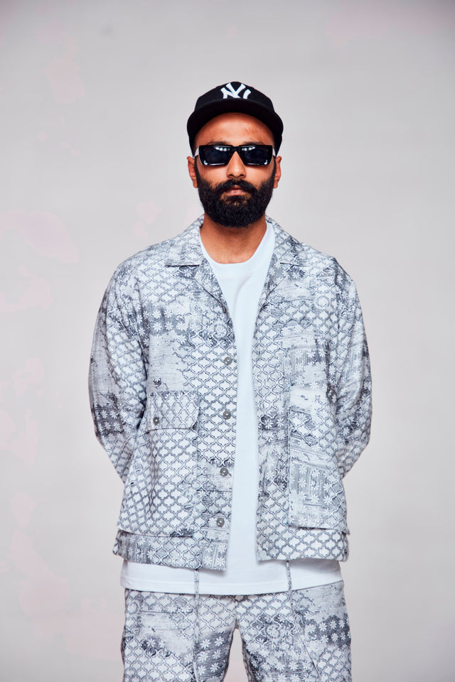 Midnight Jazz : Pure Linen Crop Length Jacket