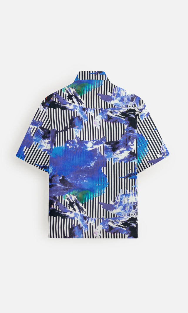 Electric Tide Pure Satin Linen Short Sleeve Shirt