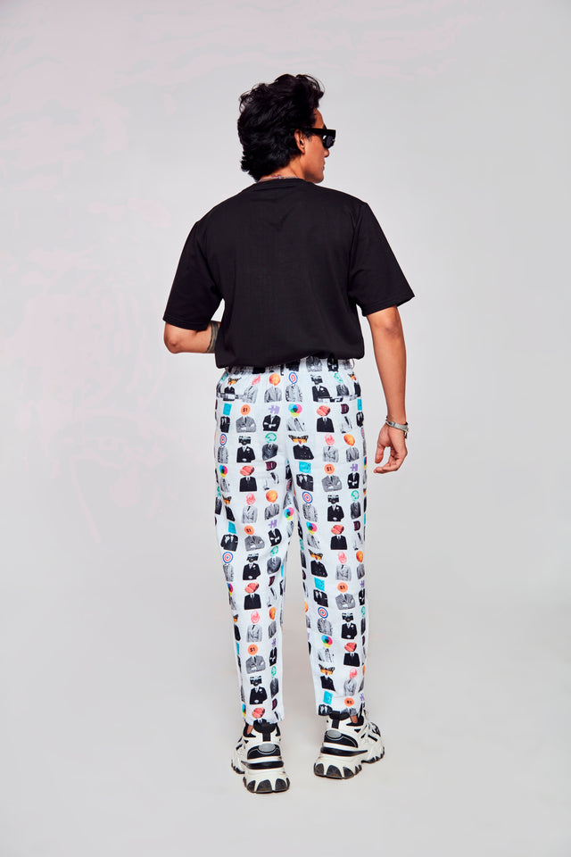 House of Faces : Pure Linen Loose Tapered Fit Pant