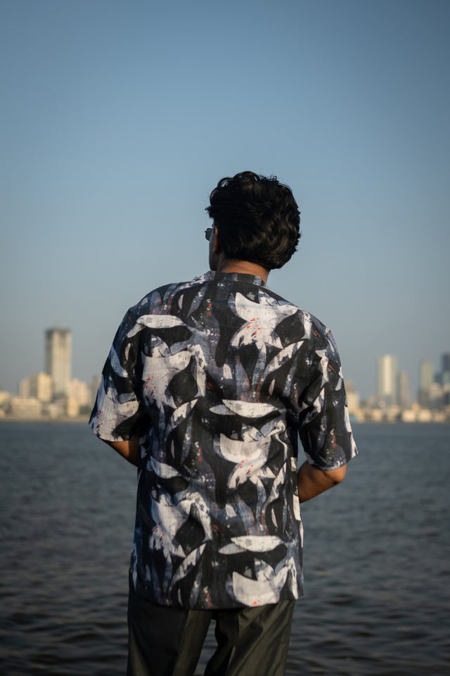 Abstarct Bloom Unisex (Pure Linen Short Sleeve Shirt) - AddysForMen®