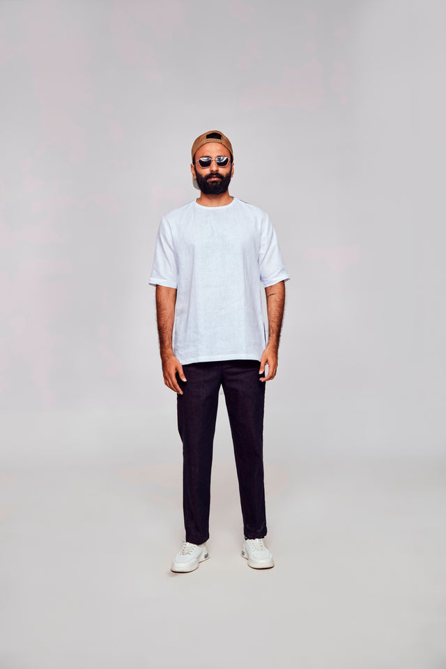 Soul Glimpses : Real and Virtual Worlds Converge in Harmony - Pure Linen Tshirt Style shirt