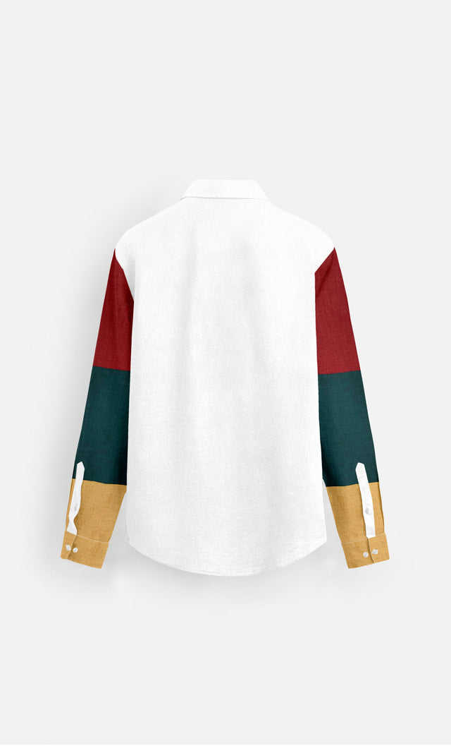 Colour Block Journey Pure Linen Designer Shirt