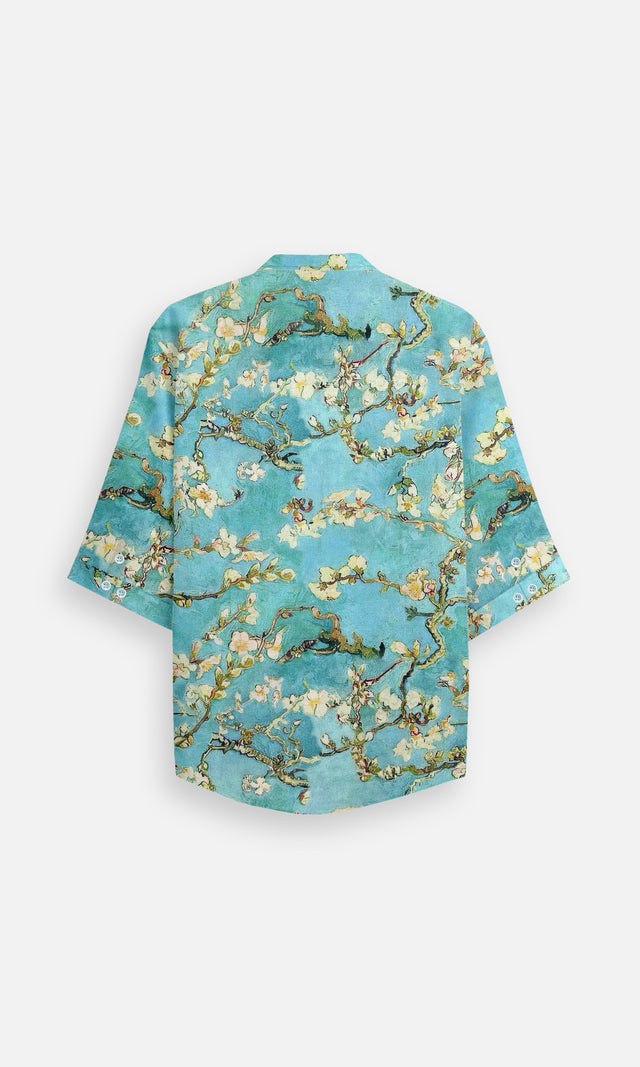 Trident Ripples (Pure Linen Kurta Style Shirt) - AddysForMen®️