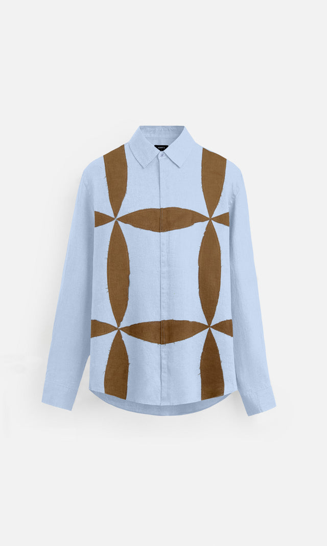 Vintage Grid Pure Linen Designer Shirt