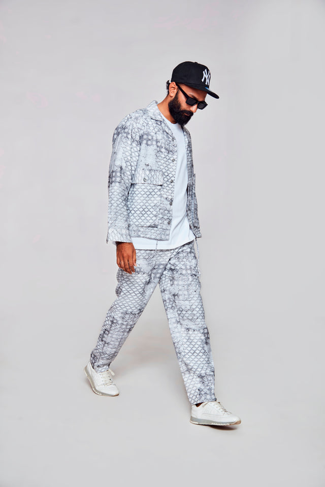 Midnight Jazz : Pure Linen Crop Length Jacket