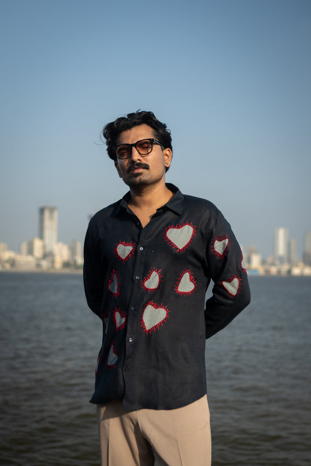 Stitched Love Pure Linen Designer Shirt