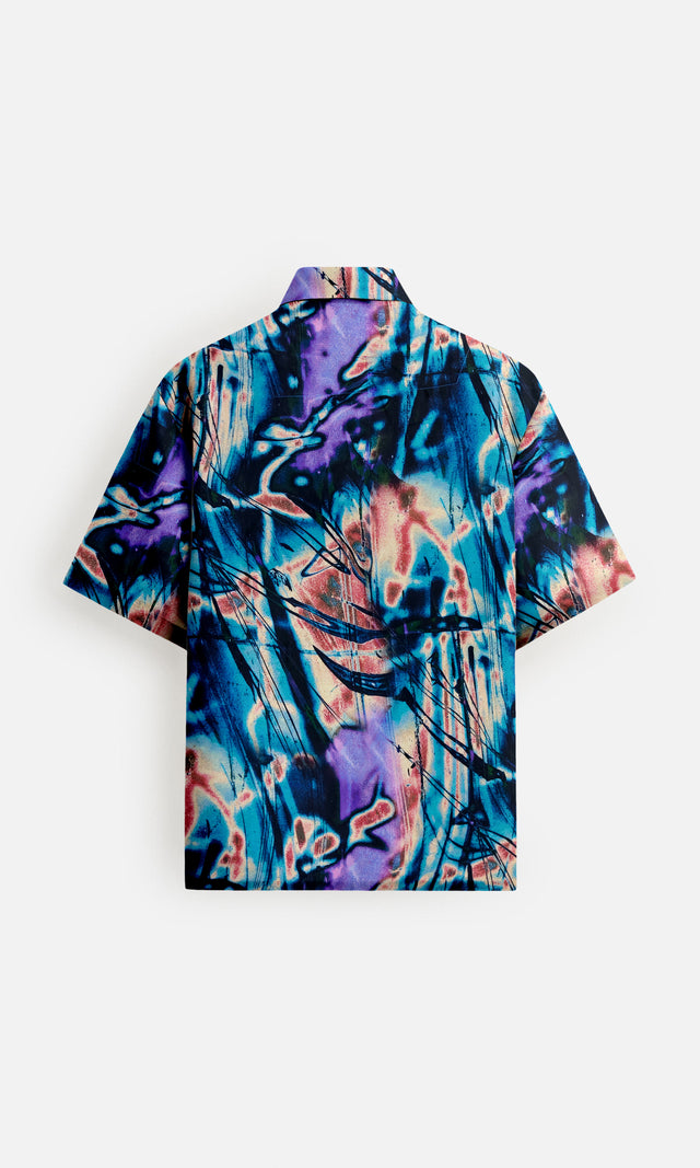 Stylish Urban Canvas Bemberg Satin Digital Print Shirt