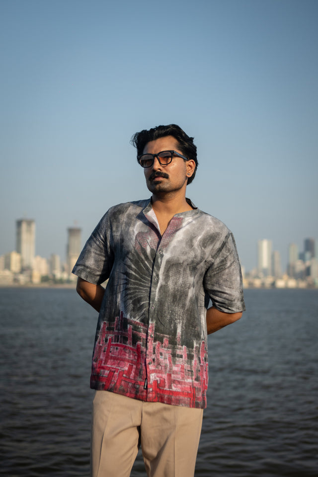 Smoke Wave Unisex (Pure Linen Short Sleeve Shirt) - AddysForMen®