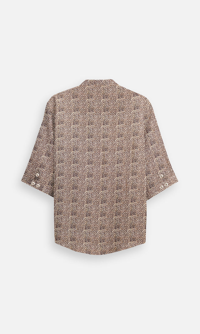 Eternal Flame Unisex Digital Print Pure Linen Kurta Style Shirt - AddysForMen®