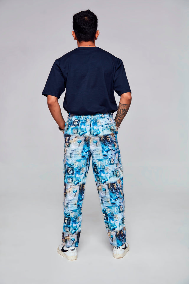Ocean chess: Pure Linen Loose Tapered Fit Pant
