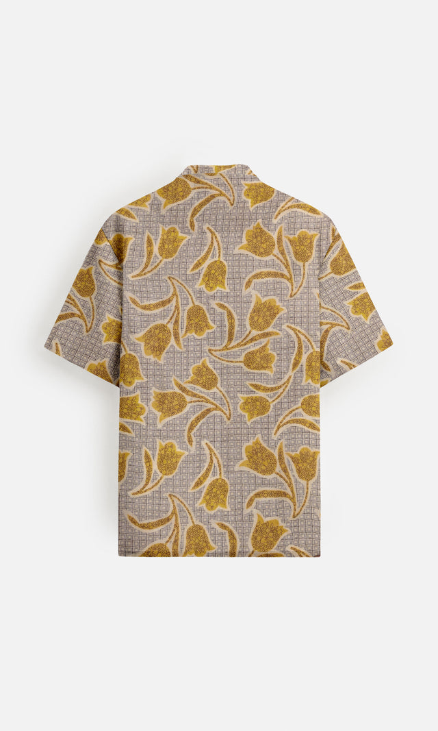Golden Grace Pure Linen Short Sleeve Shirt