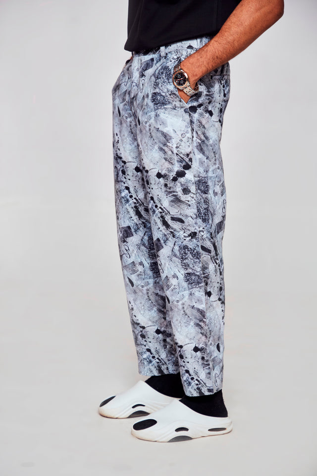 White storm :Pure Linen Loose Tapered Fit Pant