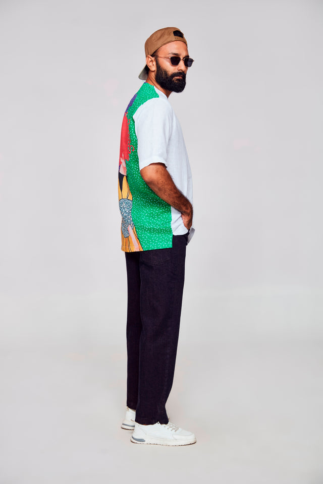 Soul Glimpses : Real and Virtual Worlds Converge in Harmony - Pure Linen Tshirt Style shirt