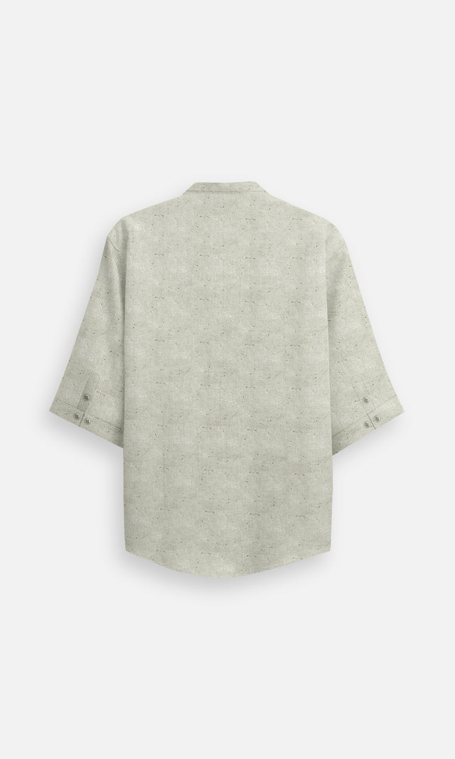 Rusty Lavender (Pure Linen Kurta Style Shirt) - AddysForMen®️