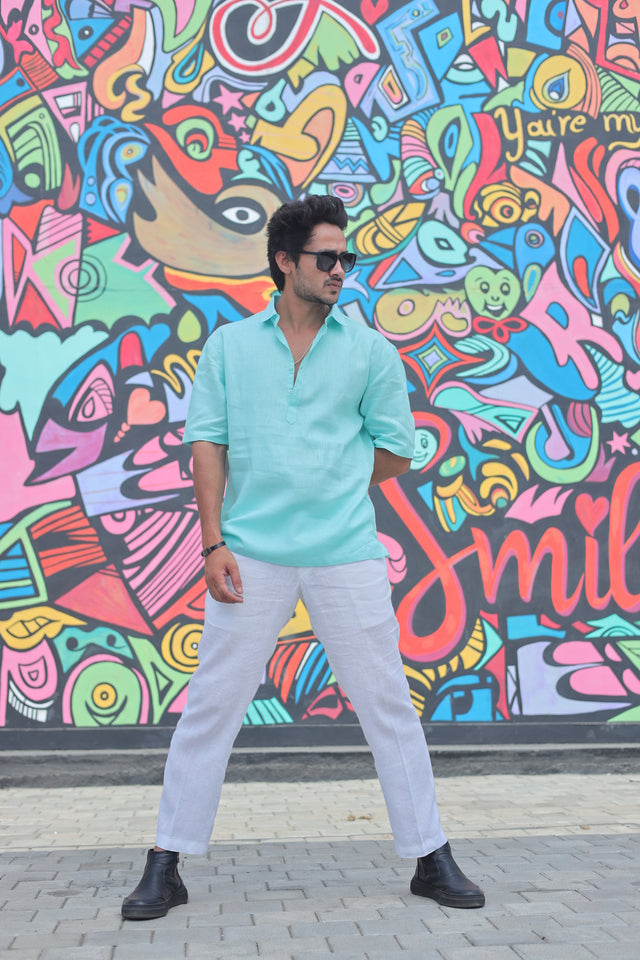 Blatant Blue (Pure Linen Shirt) – AddysForMen®️