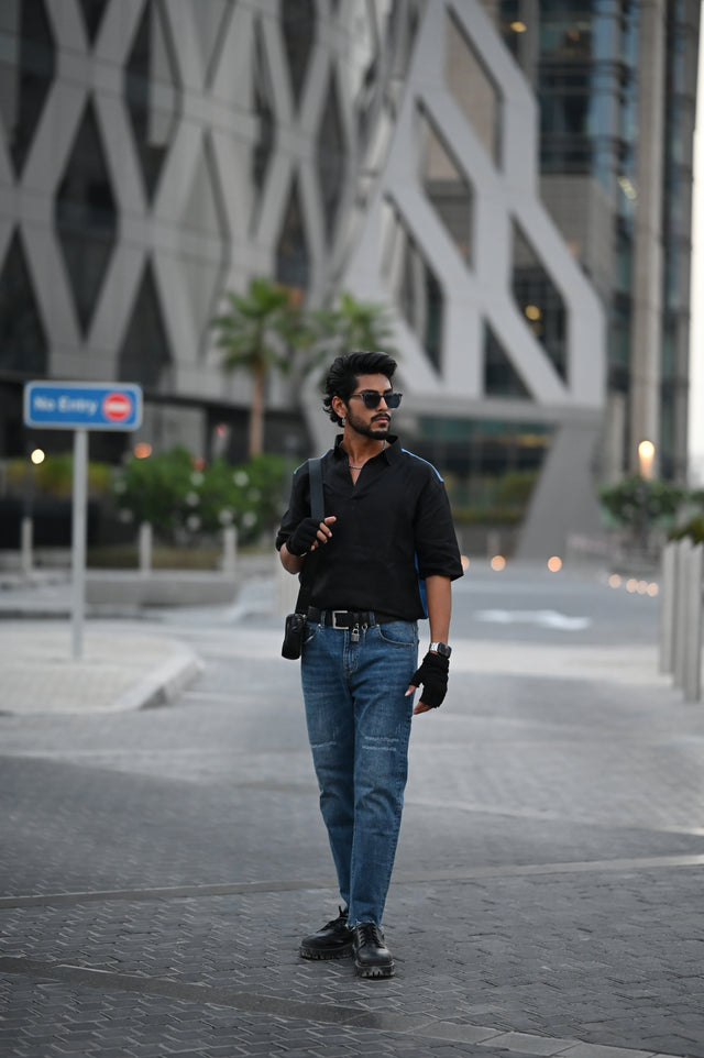 Artiest Dimension (Pure Linen Kurta Style Shirt) - AddysForMen®️