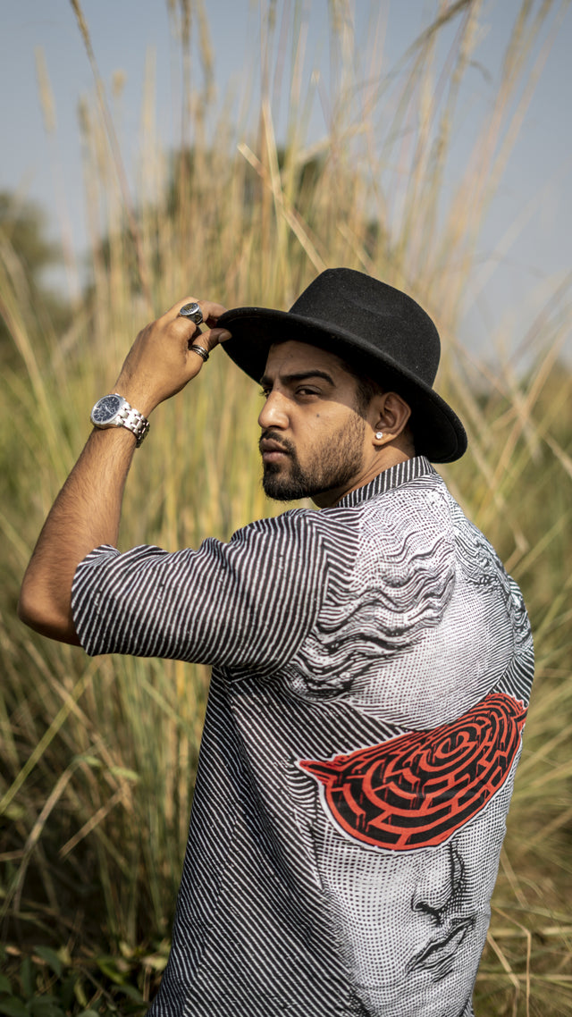Maze Hoard (Pure Linen Kurta Style Shirt) - AddysForMen®️