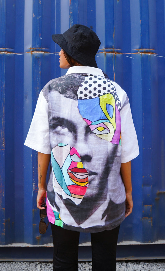 Trippy Emotions (Pure Linen Kurta Style Shirt) - AddysForMen®️