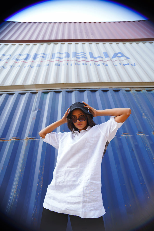 Trippy Emotions (Pure Linen Kurta Style Shirt) - AddysForMen®️