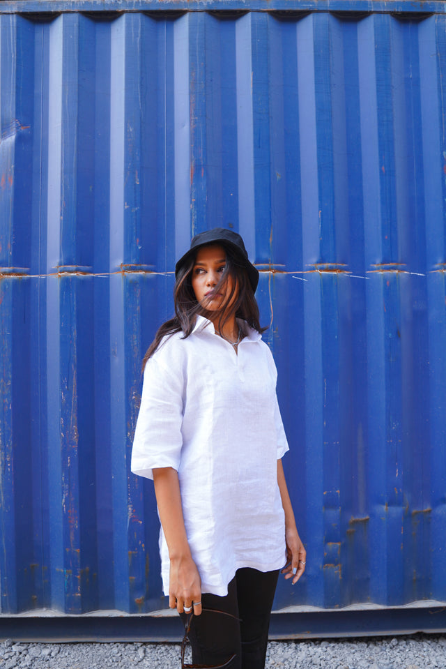 Trippy Emotions (Pure Linen Kurta Style Shirt) - AddysForMen®️