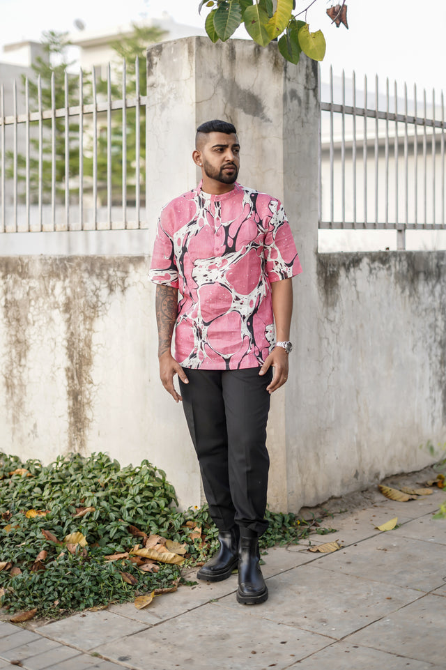 Sticky Popsicle (Pure Linen Kurta Style Shirt) - AddysForMen®️