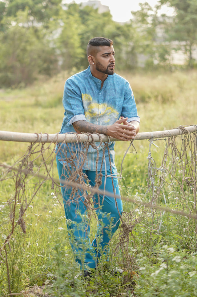 Sweet Asylum (Pure Linen Kurta Style Shirt) - AddysForMen®️