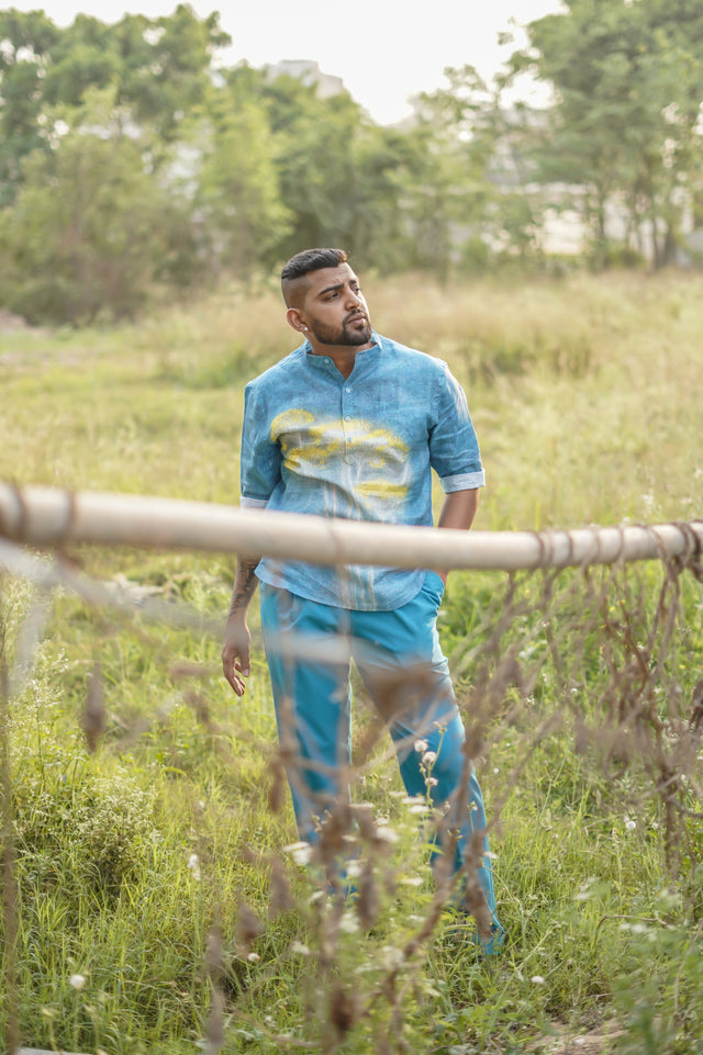 Sweet Asylum (Pure Linen Kurta Style Shirt) - AddysForMen®️