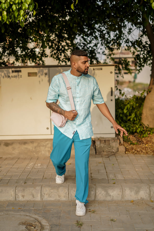 Alpha Man (Pure Linen Kurta Style Shirt) - AddysForMen®️