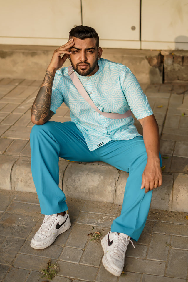 Alpha Man (Pure Linen Kurta Style Shirt) - AddysForMen®️