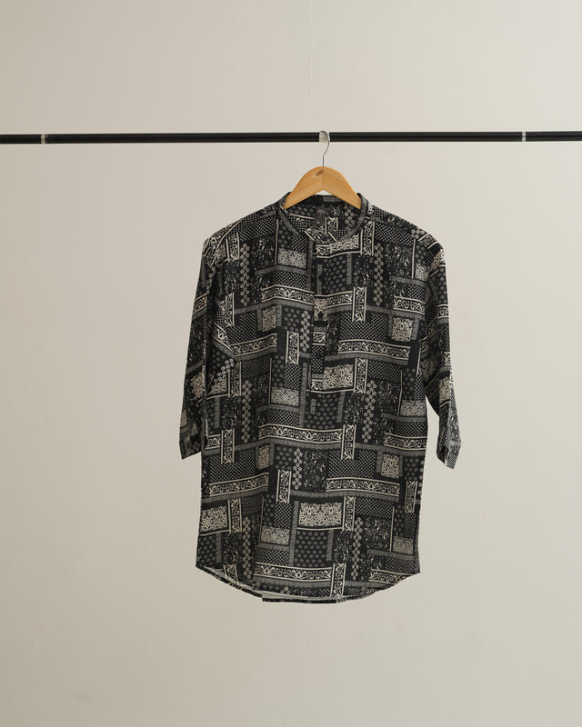 Adorable Floral (Pure Linen Kurta Style Shirt) - AddysForMen®️