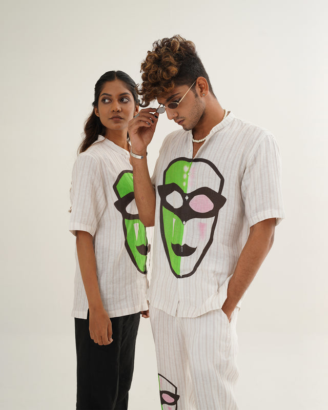 Abstract Printed (Pure Linen Shirt) – AddysForMen®️
