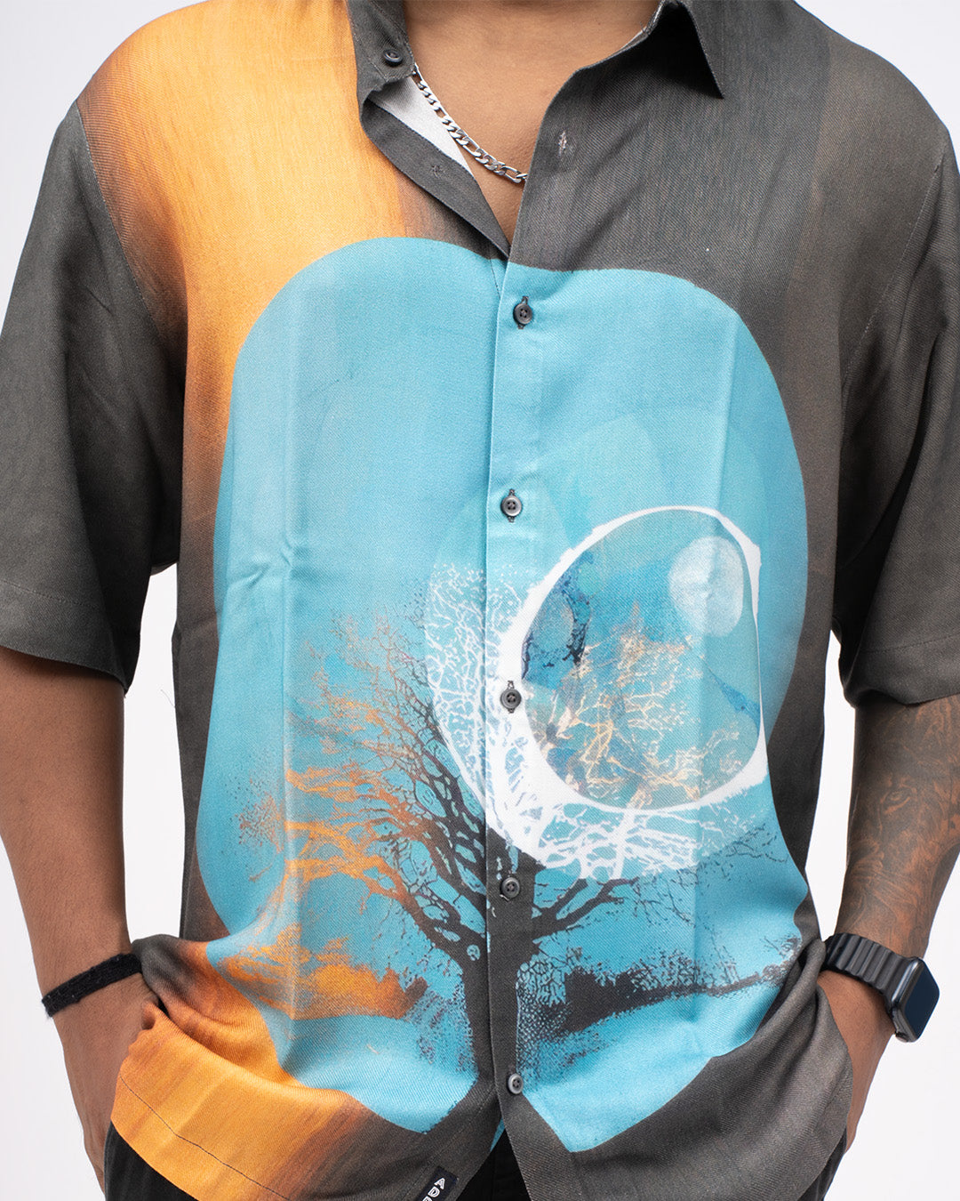 Moonlit Shade Pure Ecovero (viscose) Short Sleeve Shirt