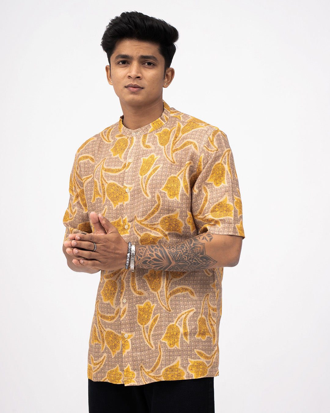 Golden Grace Pure Linen Short Sleeve Shirt