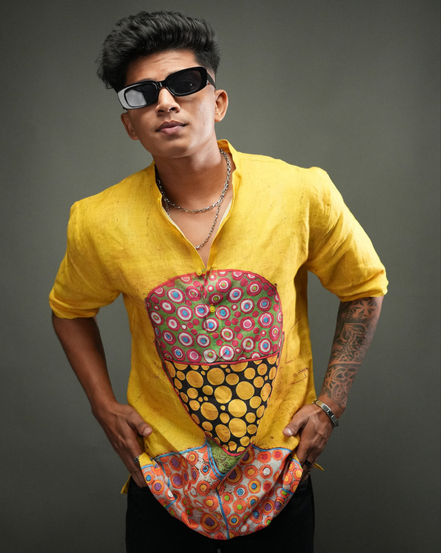 Golden Buzz Pure Linen Short Sleeve Kurta