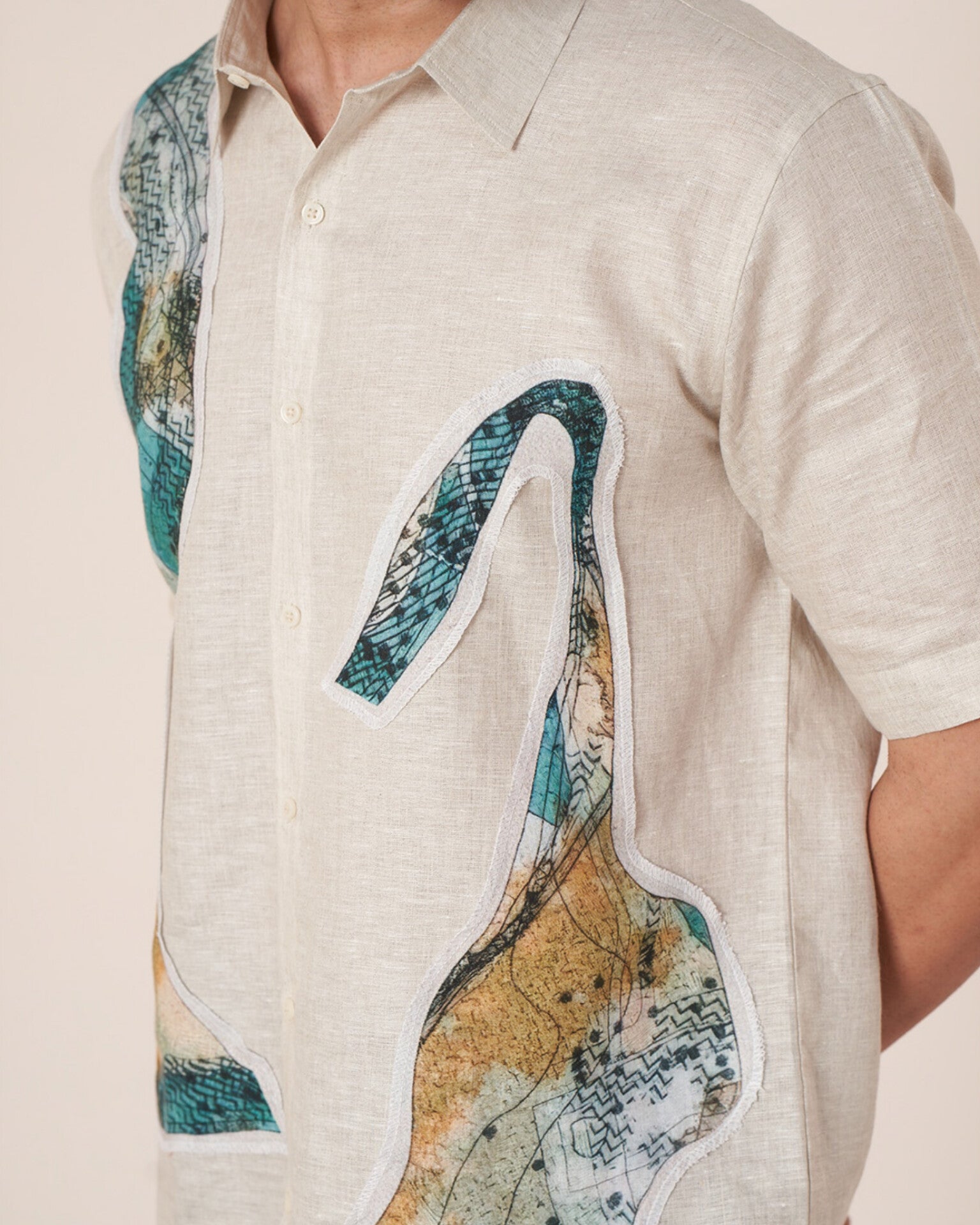 Earthen Waves Pure Linen Designer Shirt