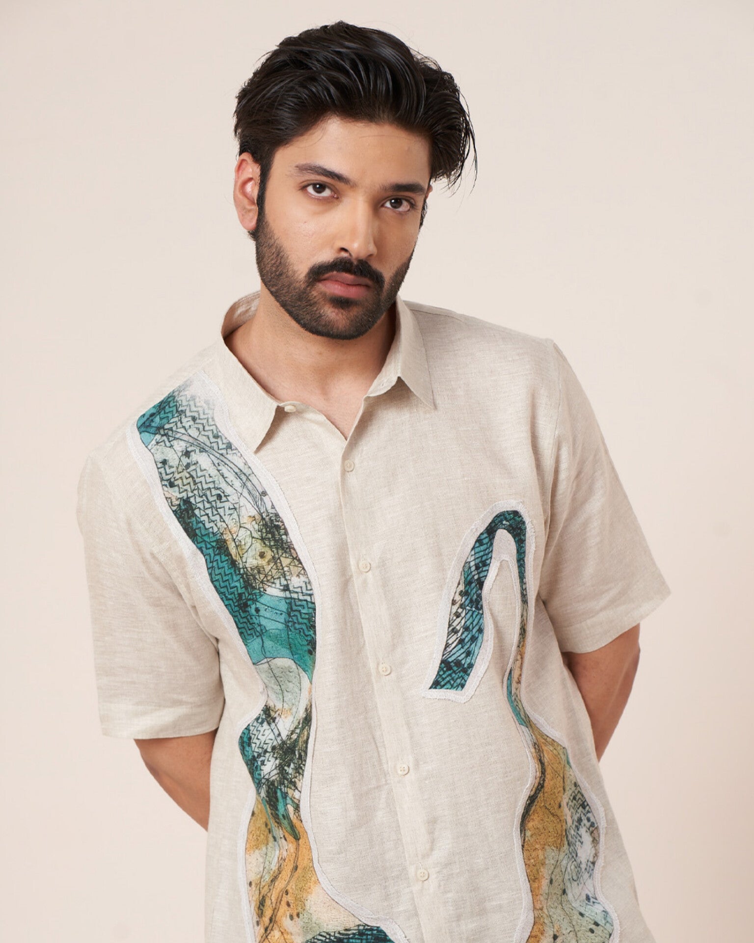 Earthen Waves Pure Linen Designer Shirt