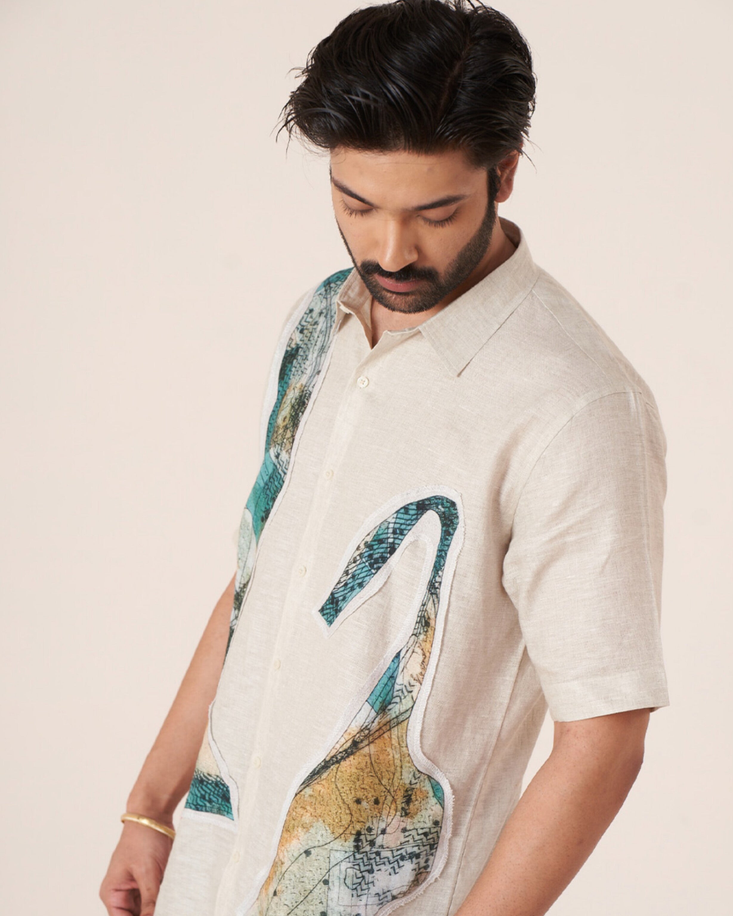 Earthen Waves Pure Linen Designer Shirt