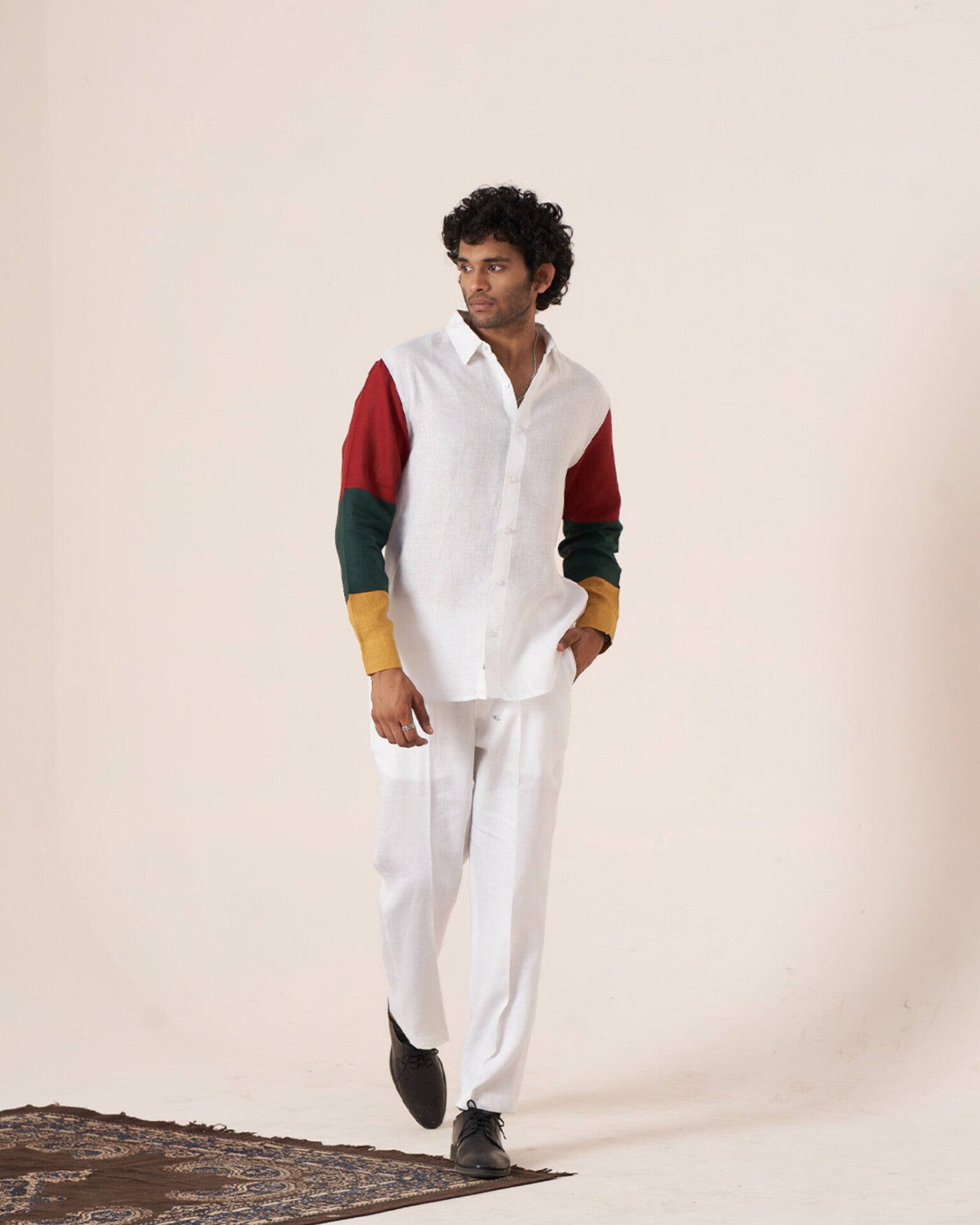 Colour Block Journey Pure Linen Designer Shirt