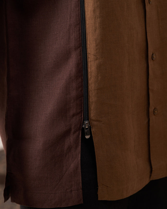 Bronze Horizon Pure Linen Designer Shirt