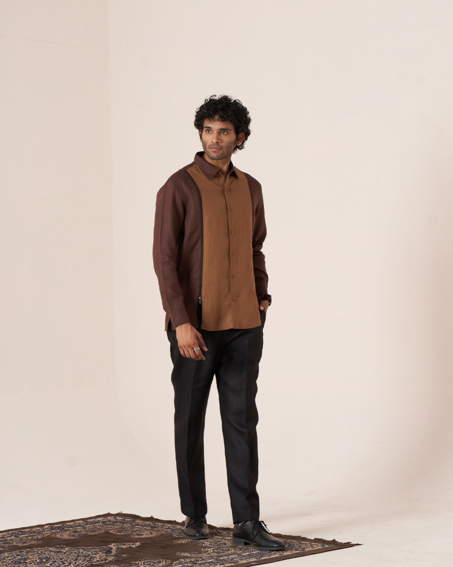 Bronze Horizon Pure Linen Designer Shirt