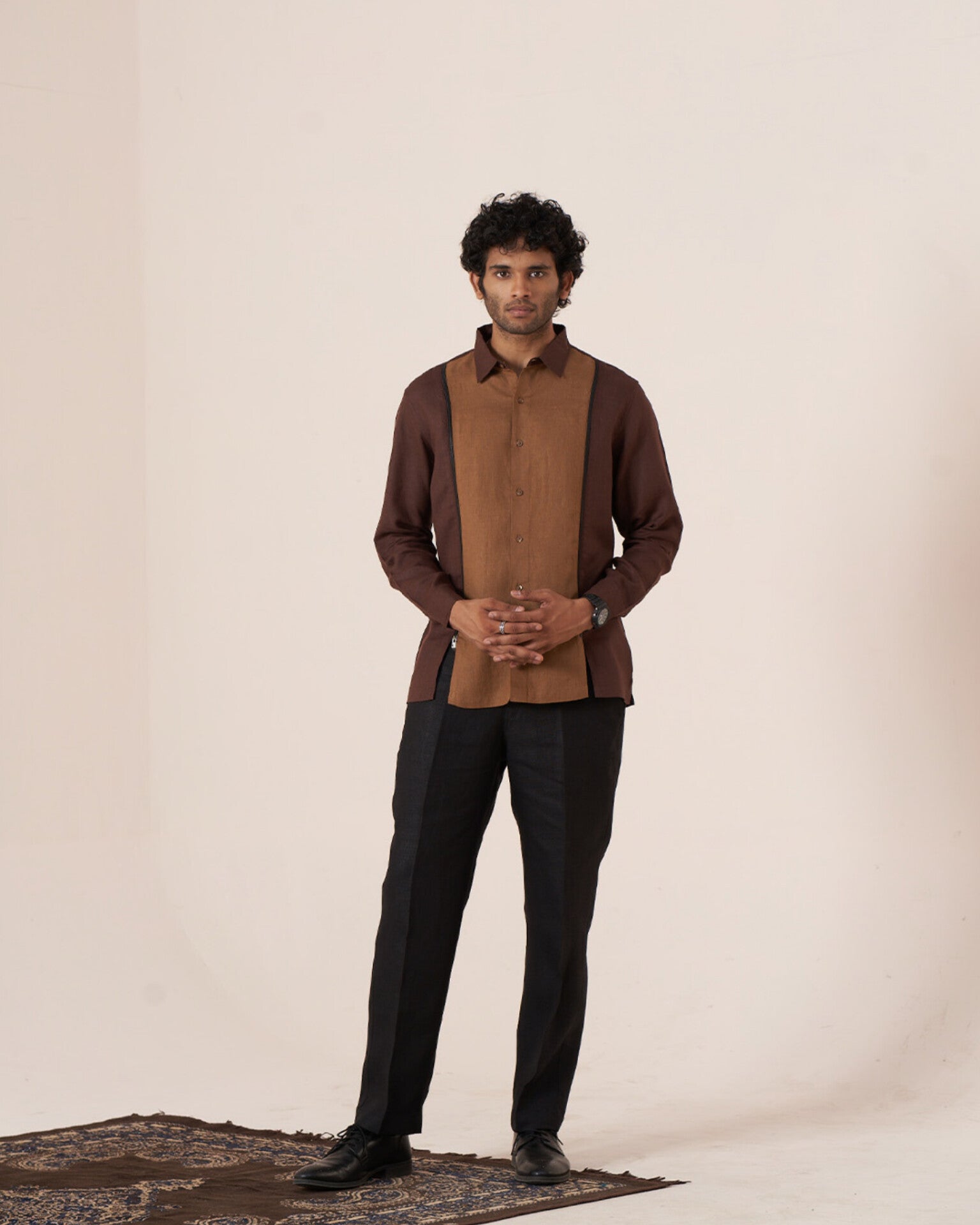 Bronze Horizon Pure Linen Designer Shirt