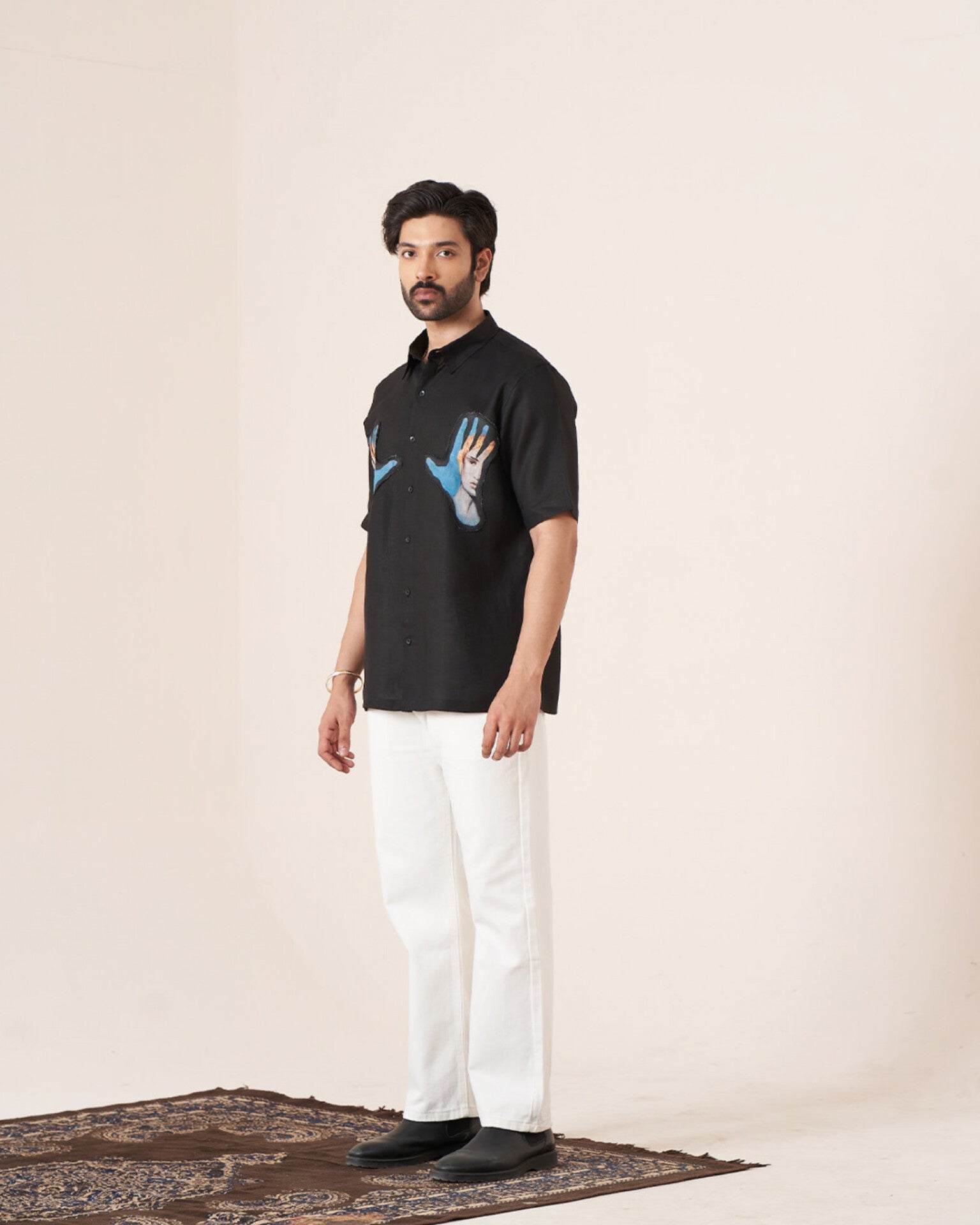 Abstract Gesture Pure Linen Designer Shirt