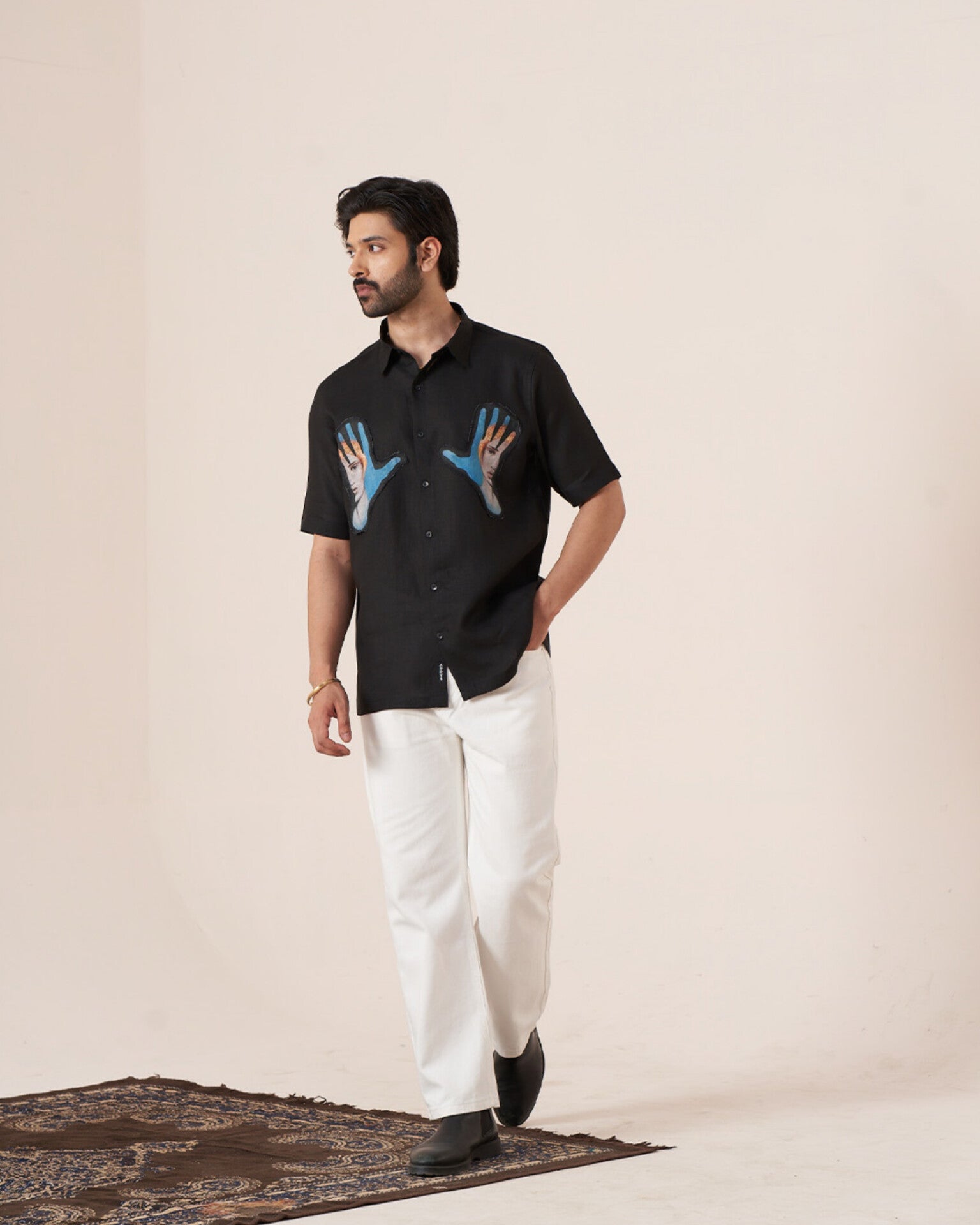 Abstract Gesture Pure Linen Designer Shirt