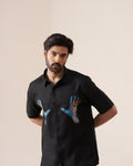 Black Shirt, shirt for men, shirt for women, shirts for men, shirts for women, Short Sleeve shirt, satin linen shirt, beach wear shirt, party wear shirt
