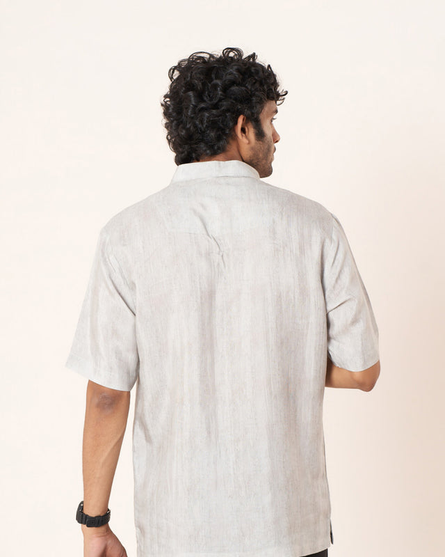 Artistic Vision Pure Satin Linen Short Sleeve Shirt